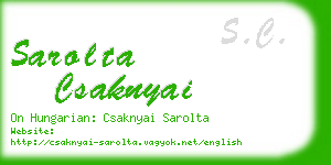 sarolta csaknyai business card